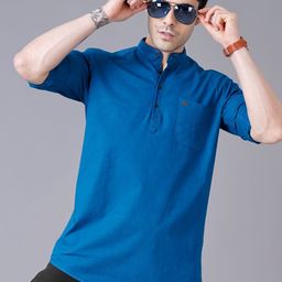 THE BEETEL HOUSE Men Standard Slim Fit Band Collar Linen Casual Shirt-image-7