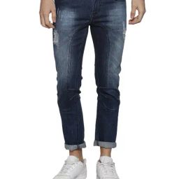 Campus Sutra Blue Slim Fit Lightly Washed Jeans-image-11