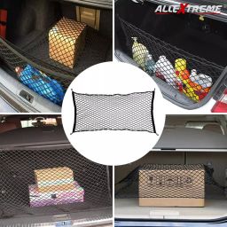 AllExtreme EXCMRT1 Elastic Mesh Rear Trunk Seat String Net Cargo Organizer Carrying Bag with 4 Hooks image 2
