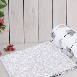 Trance Home Linen Grey & White Printed Cotton Single Bed AC Room Dohar-image-114