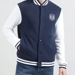 HACKETT LONDON Colourblocked Mandarin Collar Bomber With Patchwork Cotton Jacket-39