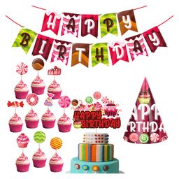 Zyozi Candy theme Party Supplies Candy Birthday Party Decorations For Girls Multi Colour - Pack of 13-image-3
