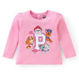 Babyhug 100% Cotton Knit Full Sleeves T-Shirt with Paw Patrol Graphics - Pink-image-43