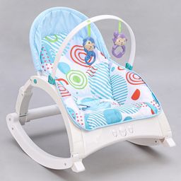 Play Nation Newborn To Toddler Portable Baby Rocker With Music Vibration & Toys - Light Blue-16