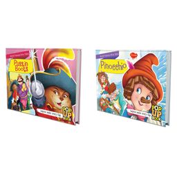 Set of 2 POP UP books World Famous Fairy Tales Pinocchio and Puss in Boots A Double Dose of Magic: Pinocchio and Puss in Boots Stories - English-18