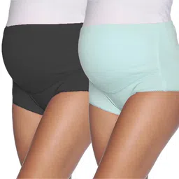 The Mom Store Solid Over Belly Support Panties - Blue & Black-picture-33