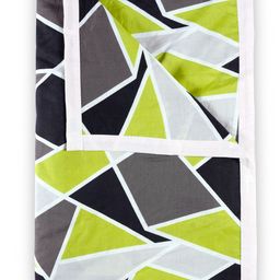 Divine Casa Emeraled 100% Cotton 120 GSM Reversible Triangle Geometric Printed Single Bed AC Dohar Blanket For Mild Winter_Jolly Green-11