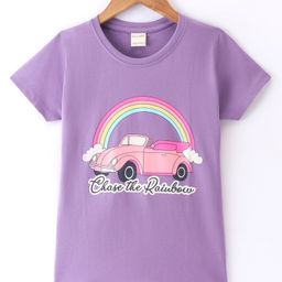 Cucumber Sinker Half Sleeves T-Shirt Rainbow Print - Purple-picture-11
