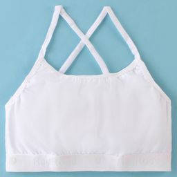 Red Rose Cotton Knit Sleeveless Bralette Solid Colour - White-image-54