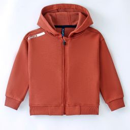 Little Kangaroos Knitted Full Sleeves Solid Color Hooded Sweatjacket-  Red-image-92