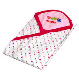 VParents cotton New Born Baby Hooded Wrapper Blanket, sigle layer  -Assorted design deo-picture-24