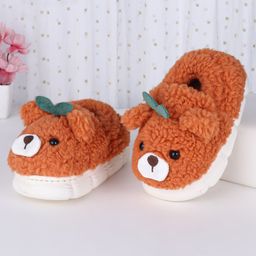 Oh! Pair Slip On Winter Shoes with Teddy Applique - Orange-image-17