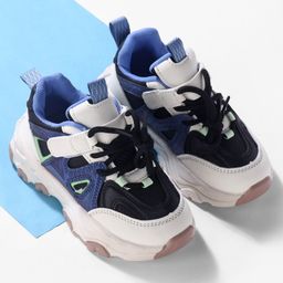 Cute Walk by Babyhug Sneaker with Lace Up Closure - White & Blue-image-85