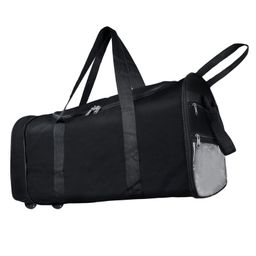 Storite Nylon 83 Cm Extra Large Strong Travel Duffle Bag, Luggage Bag Covertible Backpack Trolley Duffel Storage Bag with 2 Wheels & Pull Handle - (Black.83x36cm)-image-1