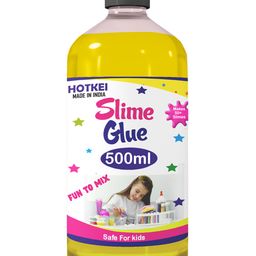 HOTKEI 500 ml Yellow Slime Glue DIY Magic Jelly Putty Toy for Slime Making Maker kit Set Liquid Gel Games Birthday Gift Toys for Boys Girls Kids for Making Slime at Home 3 to 10 Years-27