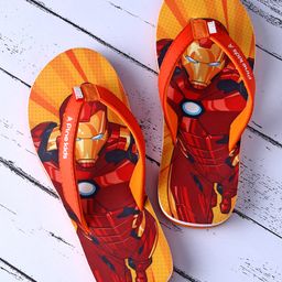 Pine Kids Marvel Slip On Flip Flops With Iron Man Print - Red-image-24