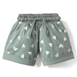 Enfance Core Hearts Printed Shorts - Green-image-88