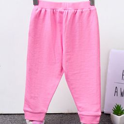Babyhug Full Length Lounge Pant Text Print - Pink image 2