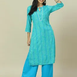 Rangriti Women Bandhani Printed Regular Kurta with Palazzos-picture-16