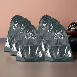 Aura Black 6 Pieces Reusable Shoes Organisers-0