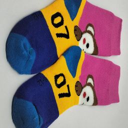 Kid-O-World Monkey Patch Design Socks -  Pink image 3