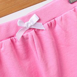 Babyhug Full Length Lounge Pant Text Print - Pink image 4