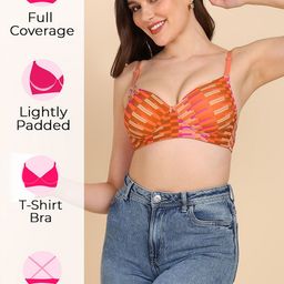 Tweens Geometric Printed Medium Coverage Lightly Padded T-Shirt Bra with All Day Comfort image 4