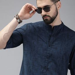 Roadster Men Blue Pure Cotton Abstract Printed Casual Shirt-image-31