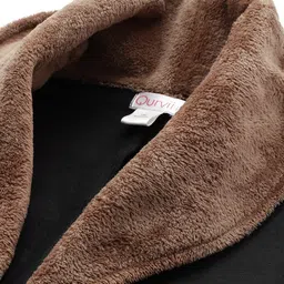 Qurvii+ Plus Size Front-Open Longline Fleece Trench Coat image 2