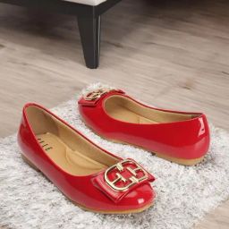 Elle Women's Red Flat Ballets-picture-35