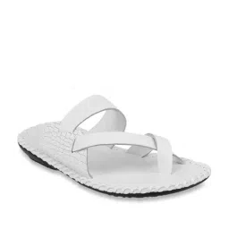Metro Men's White Cross Strap Sandals-image-71
