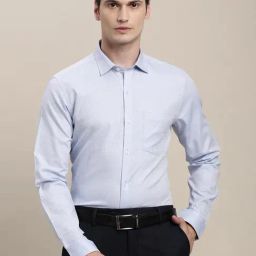 Turtle Light Grey Cotton Slim Fit Dobby Shirt-picture-6