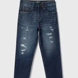 United Colors of Benetton Boys Blue Solid Jeans-picture-35