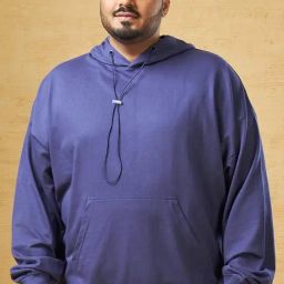 Bewakoof Men Blue Terry Relaxed Fit Sweatshirt-picture-14