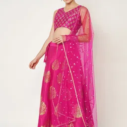 studio rasa Printed Block Print Ready to Wear Lehenga & Blouse With Dupatta image 4