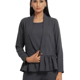Office & You Grey Full Sleeves Jacket With Gathers-picture-16