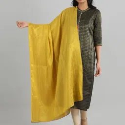 Aurelia Golden Cotton Self Design Dupatta-59