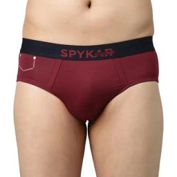 UnderJeans by Spykar Maroon Briefs-image-32