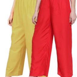 N-Gal Multicolor Flared Fit Palazzos (Pack Of 2)-image-32