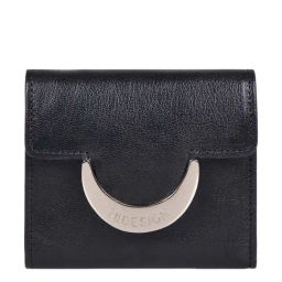 Hidesign Beatrix Glazed Black Solid Tri-fold Wallet For Women-26
