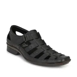 Hitz Men's Black Fisherman Sandals-image-97