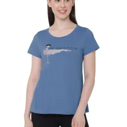 Soie Blue Printed T-Shirt-image-81