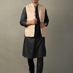 Fabindia Beige Comfort Fit Nehru Jacket-picture-38