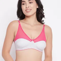 Clovia Grey & Pink Non Wired Non Padded Full Coverage Bra-image-87
