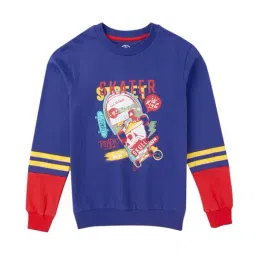 Cub McPaws Kids Dark Blue Printed Sweatshirt-image-99