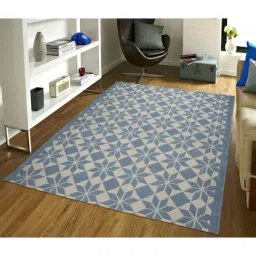 Saral Home Abstract Blue Cotton Multiuse Handwoven Rug-image-80