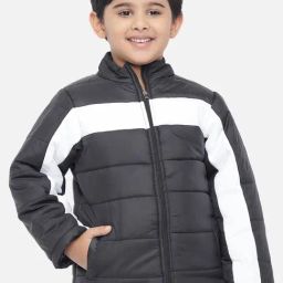 Kotty Kids Grey & White Quilted Jacket-picture-19