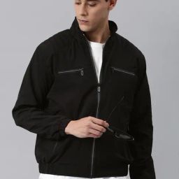 VOXATI Black Full Sleeves Mandarin Collar Jacket-image-89