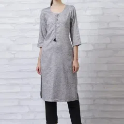 Rangriti Grey Embroidered Straight Kurta-image-62