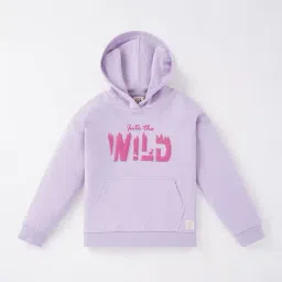 Ed-a-Mamma Kids Purple & Pink Cotton Printed Full Sleeves Hoodie-16
